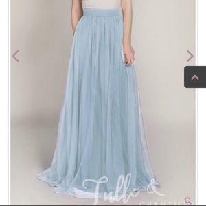 Tulle and Chantilly Tulle Maxi Skirt